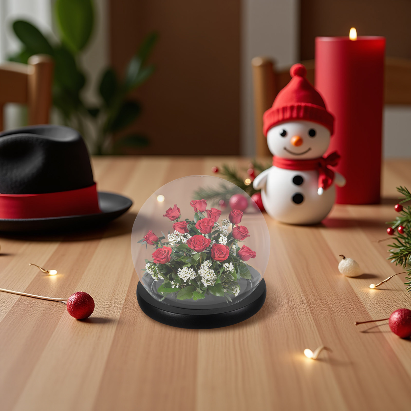 Plastic Dome Clear - Cloche en verre avec base en